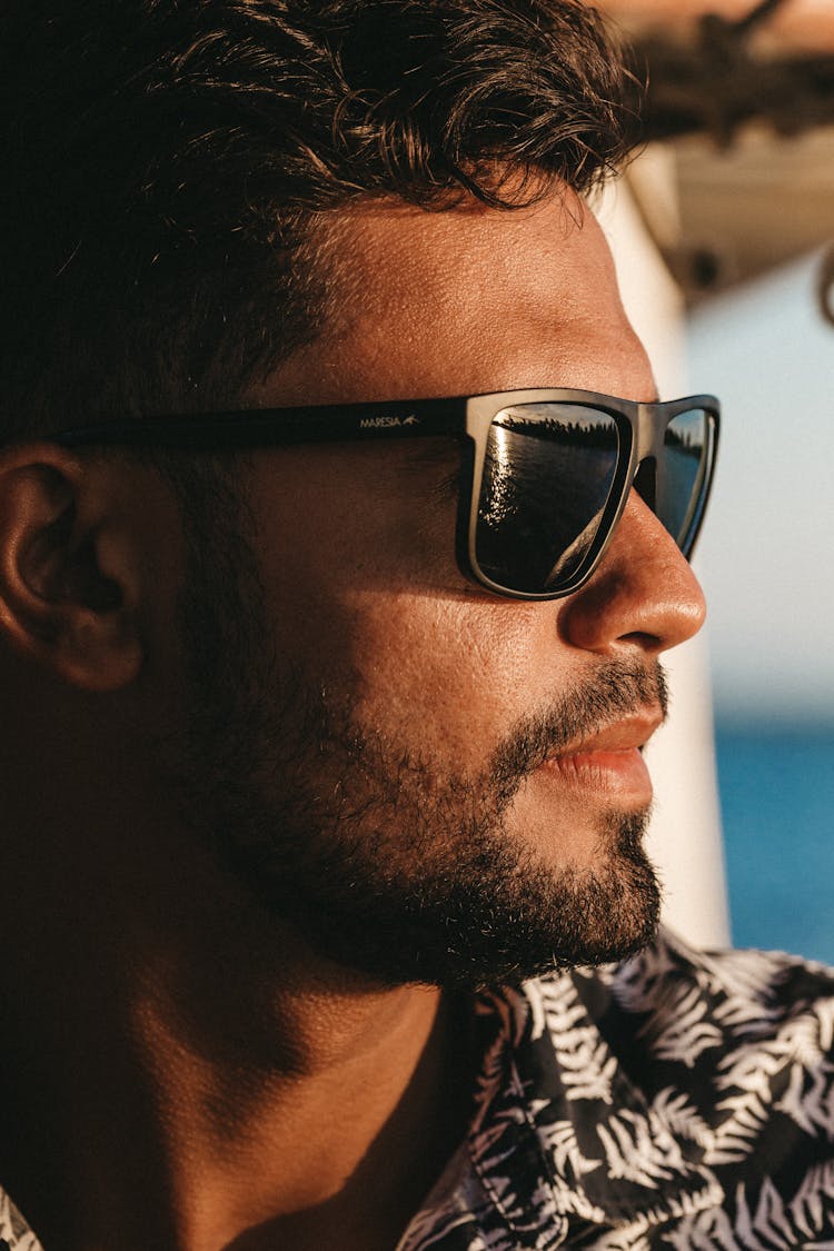 Stylish Bearded Man In Trendy Sunglasses