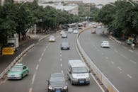 An Aerial Photography of Moving Cars on the Road