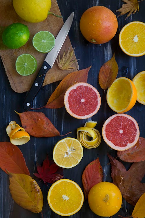 Gratis stockfoto met citroenen, citrusfruit, flatlay