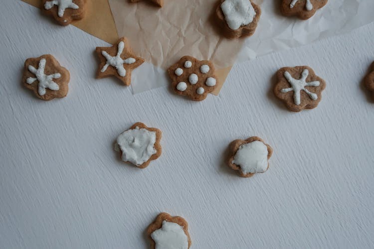 Gingerbread Cookies In Various Shapes