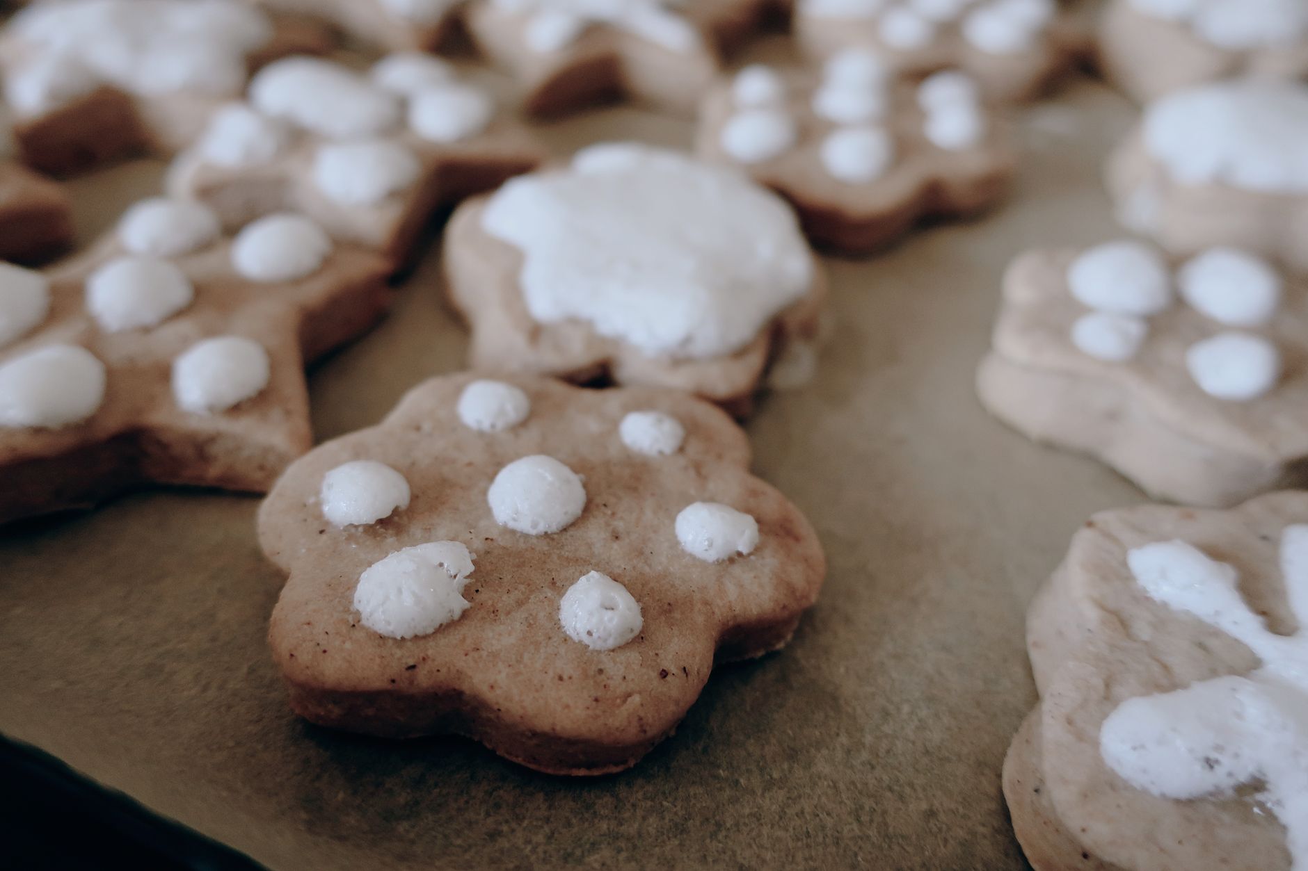 Decorated cookies with smooth royal icing