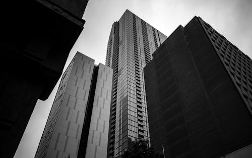 Free Grayscale Photography of High Rise Buildings Stock Photo