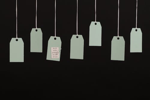 Blank Hang Tags with a Black Background