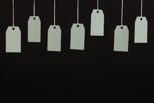 Blank Hang Tags with a Black Background