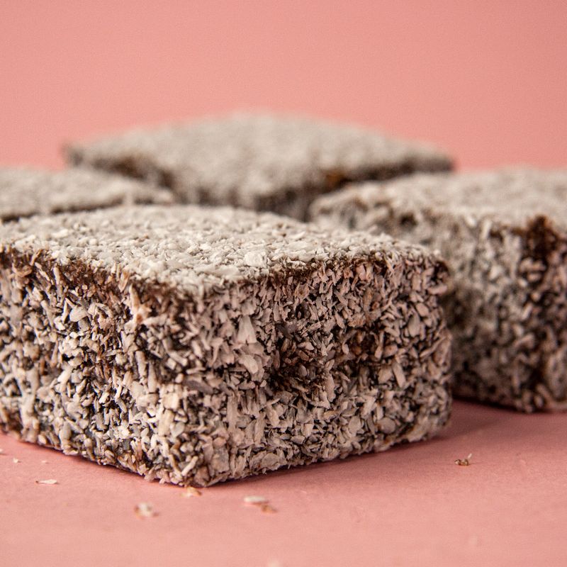 Japanese Matcha Lamington with Coconut Shell