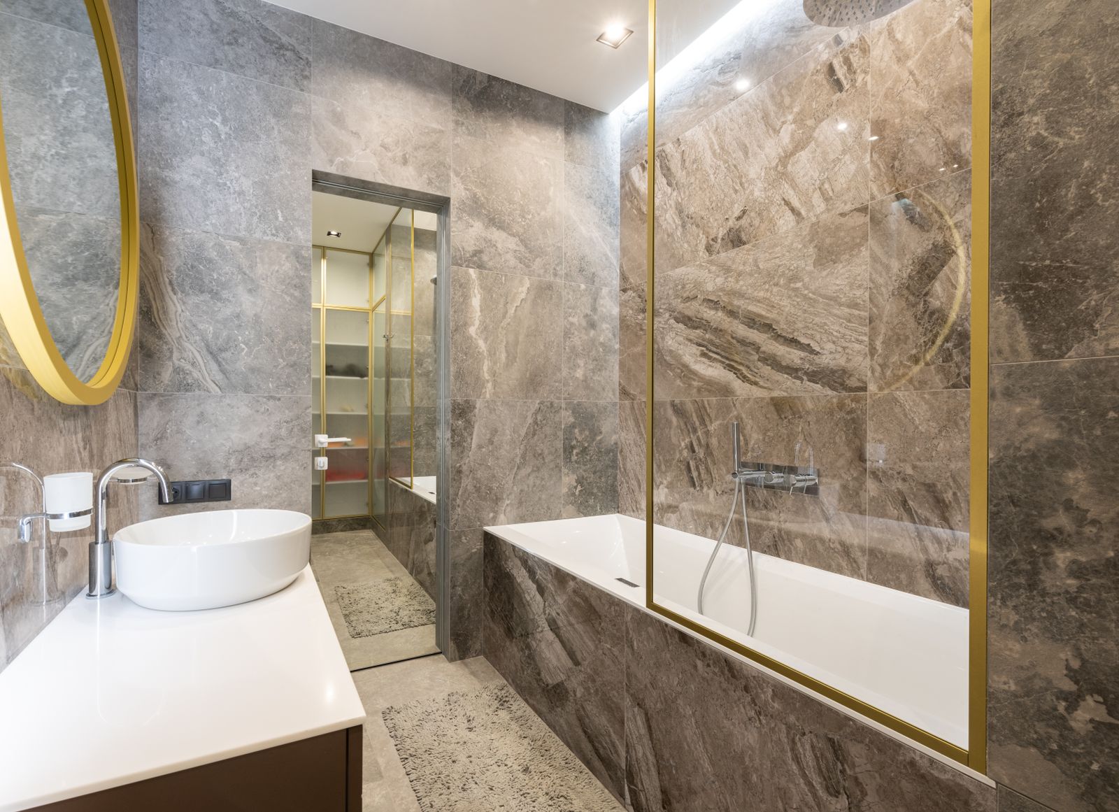 Modern tiled bathroom