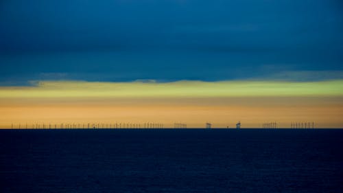 Základová fotografie zdarma na téma Severní moře, silueta, větrná farma