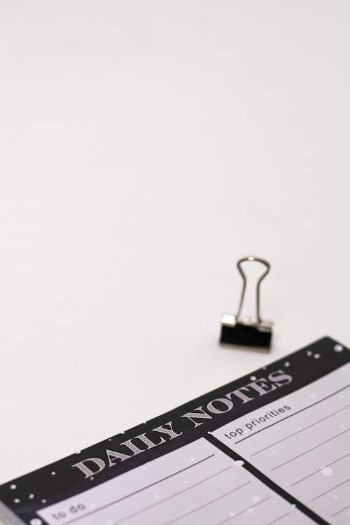 A Binder Clip and a Daily Notes Planner