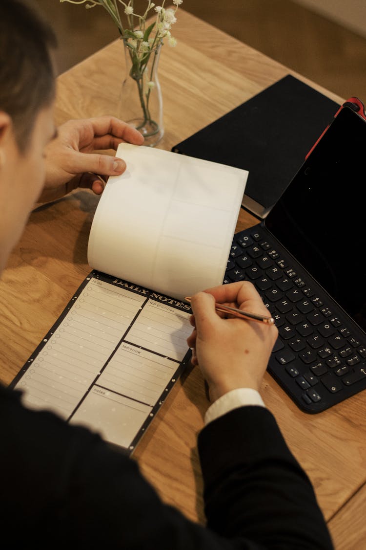 Businessman Making Notes