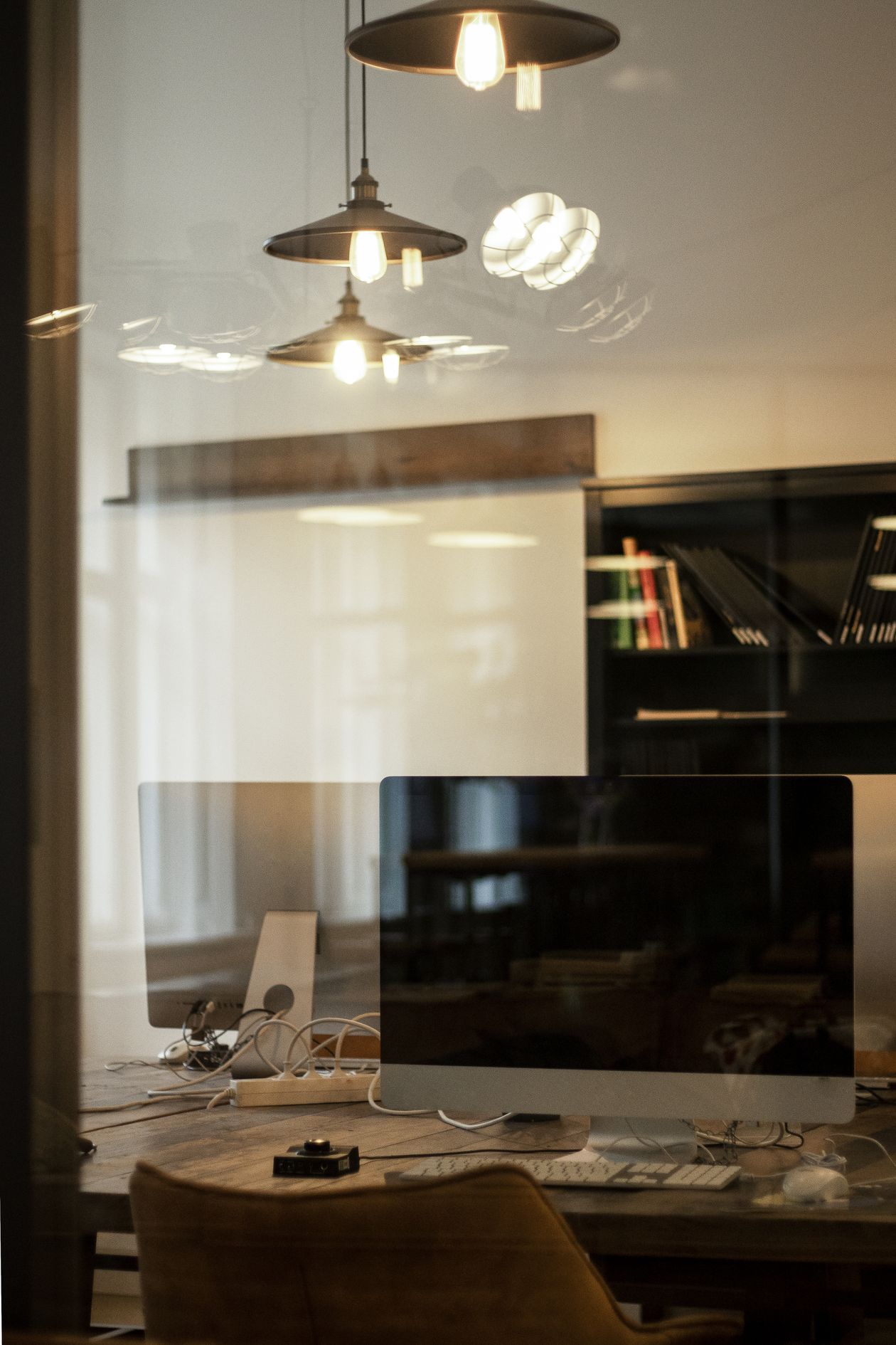 home office colors tested with paint swatches
