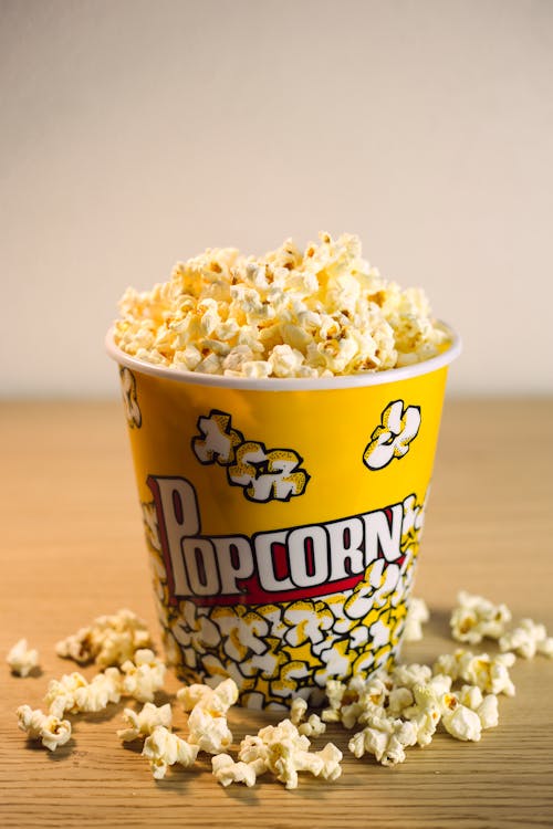 Close-up of a Bucket of Popcorn