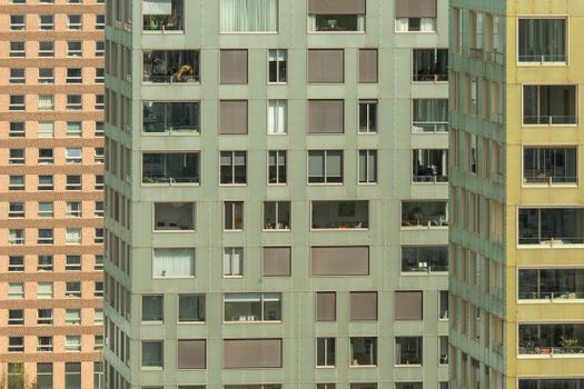 Close-up view of modern apartment buildings in Antwerp, showcasing urban architecture.