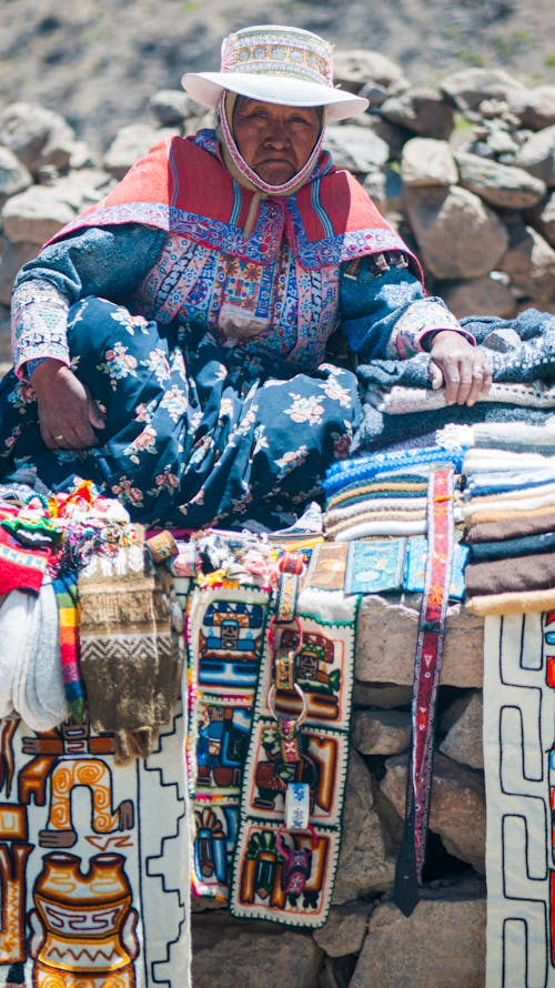 A Woman Selling Fabrics