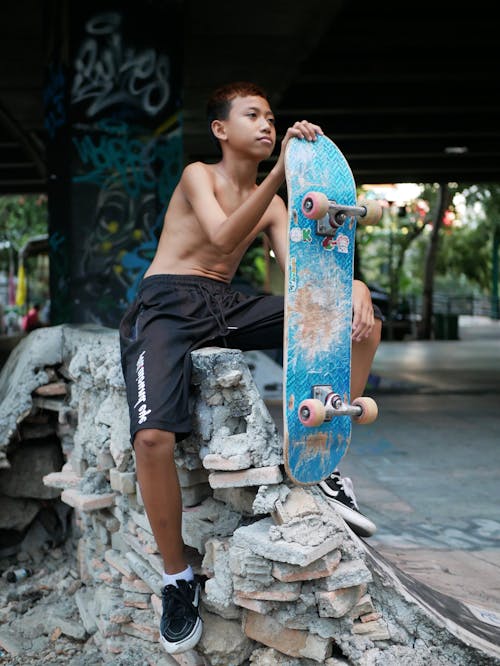 Immagine gratuita di persona, ragazzo asiatico, skate park