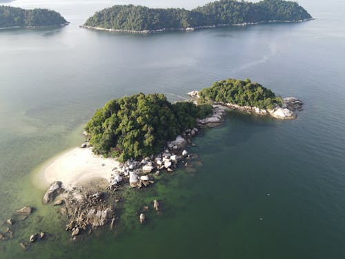 Aerial Shot of Scenic Islets on the Ocean