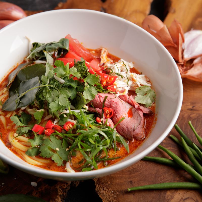 One-Pot Sourdough Thai Curry Noodle Soup with Crispy Bread