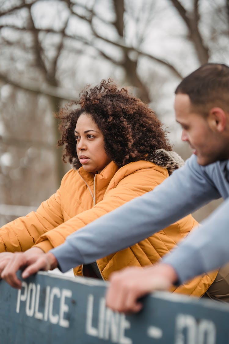 Sporty Black Couple Stretching On Street