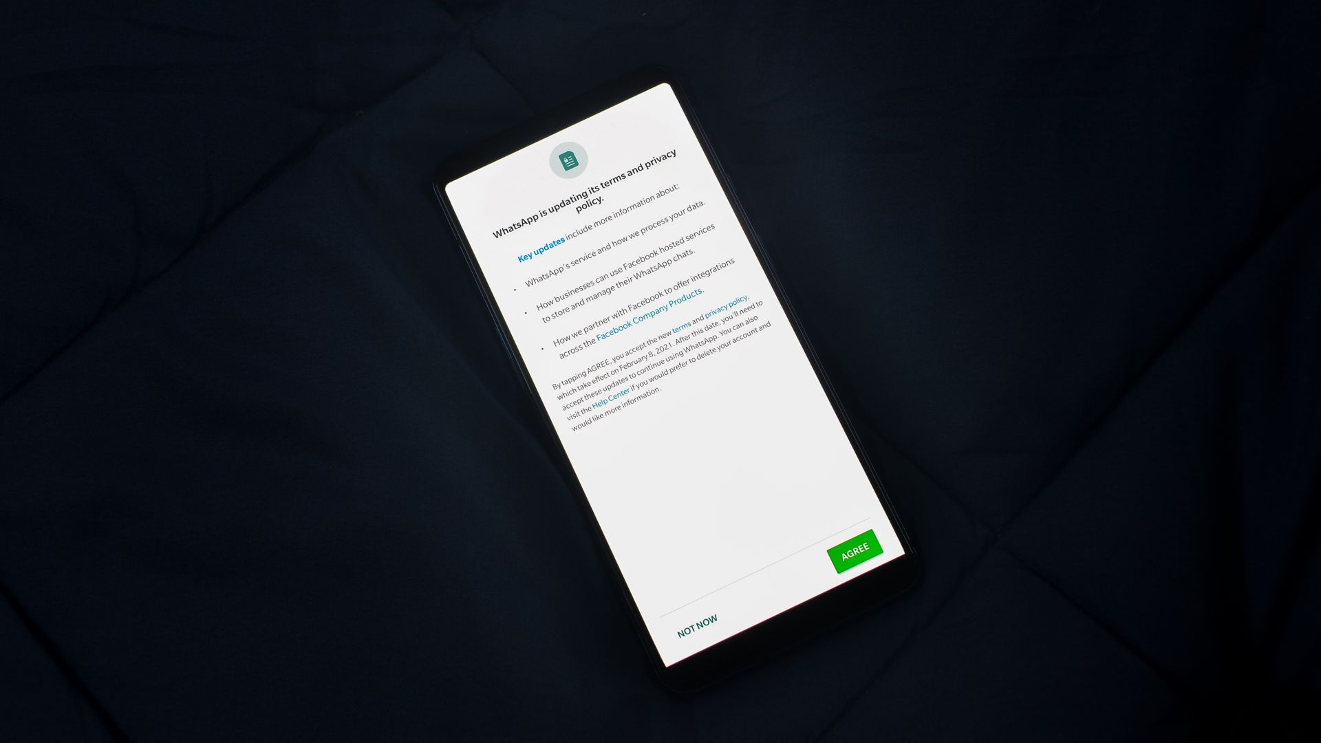 A smartphone displaying account privacy settings