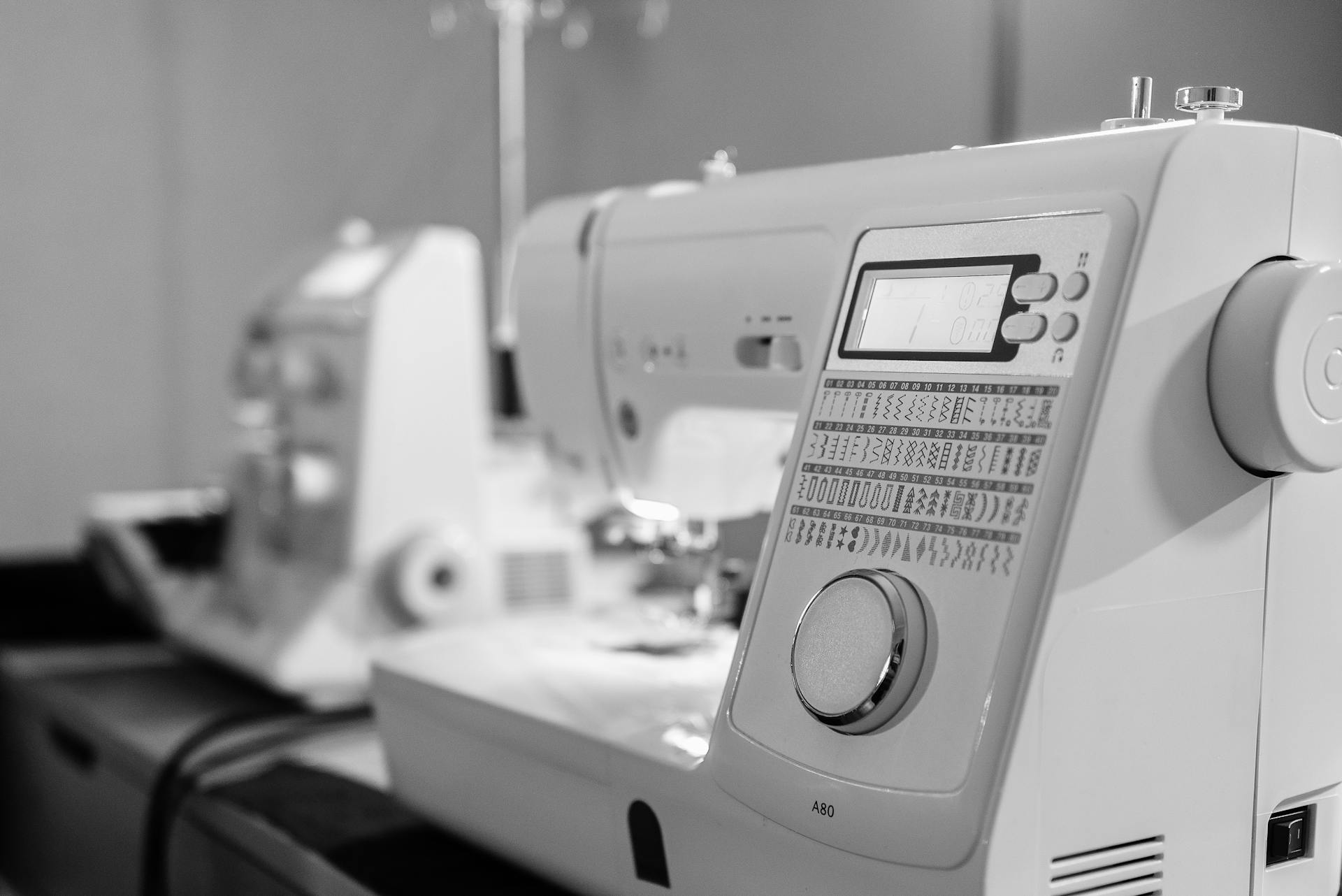 Knob and Patterns on White Digital Machine