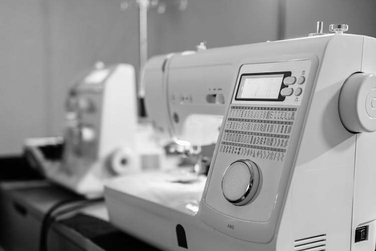 Knob And Patterns On White Digital Machine 