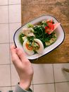 Vegetable Salad on White Metal Plate