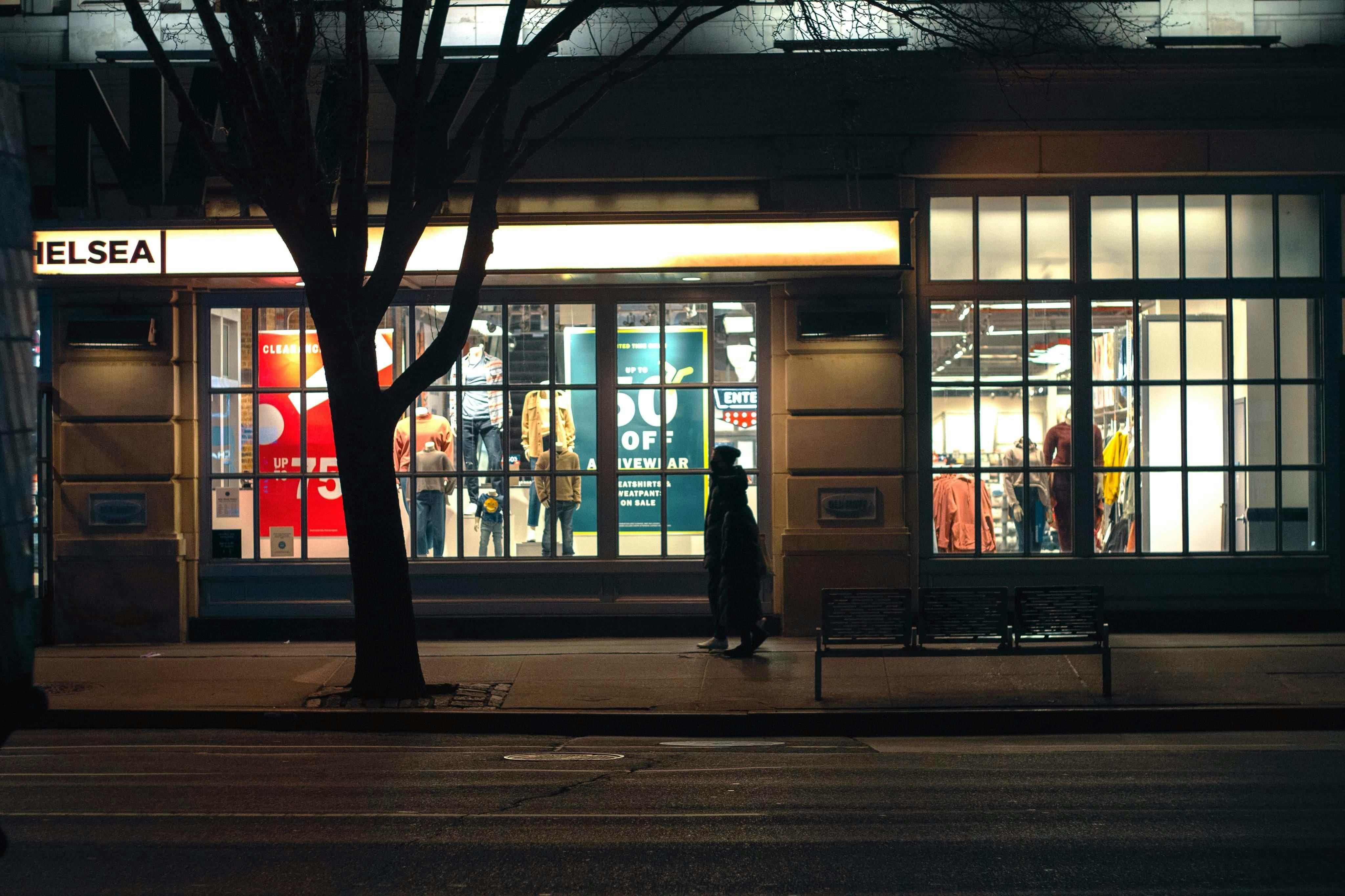 Foldable retail display racks on New York city streets