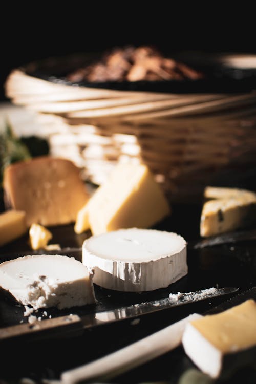 Close-up of Camembert Cheese on a Table