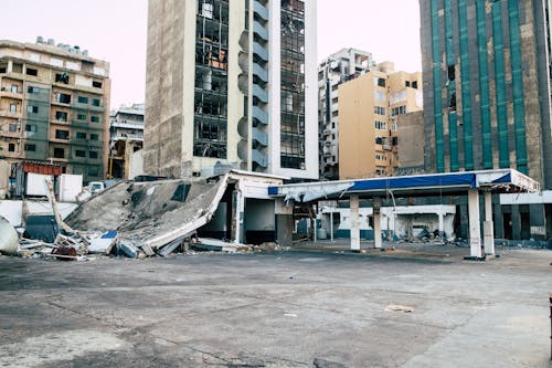 Free Destroyed Buildings in an Urban Area Stock Photo