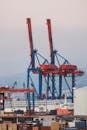 Large Harbour Cranes on a Port