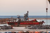 Red and Gray Metal Ship on Sea
