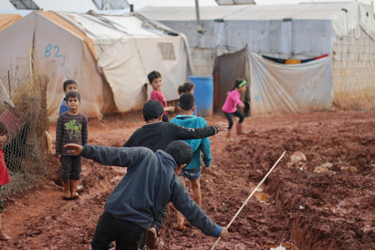 Ethnic Kids In Refugee Camp