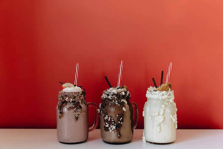 Milkshakes In Glass Jars