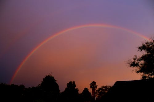 Free stock photo of sunset rainbow