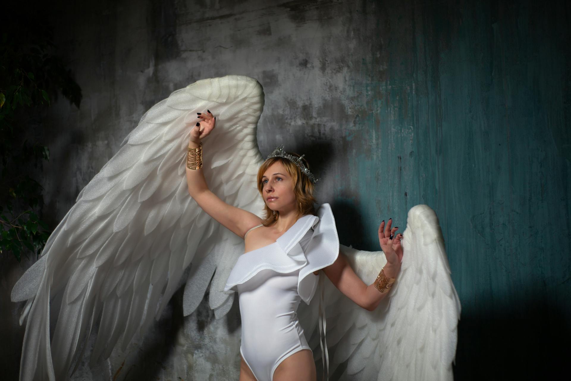 Woman Wearing Angel Wings