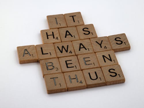 Brown Wooden Scrabble Tiles on White Surface