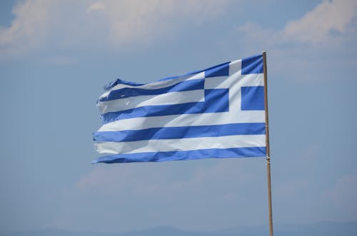 Greek Flag on Wind