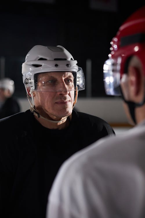 Close-Up Shot of Ice Hockey Players