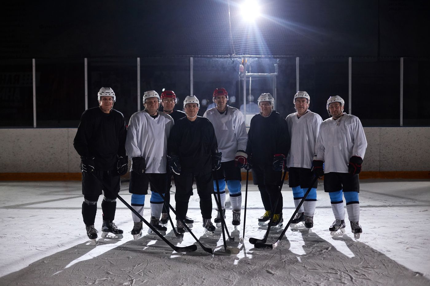 Ironvale legends posing together on the ice