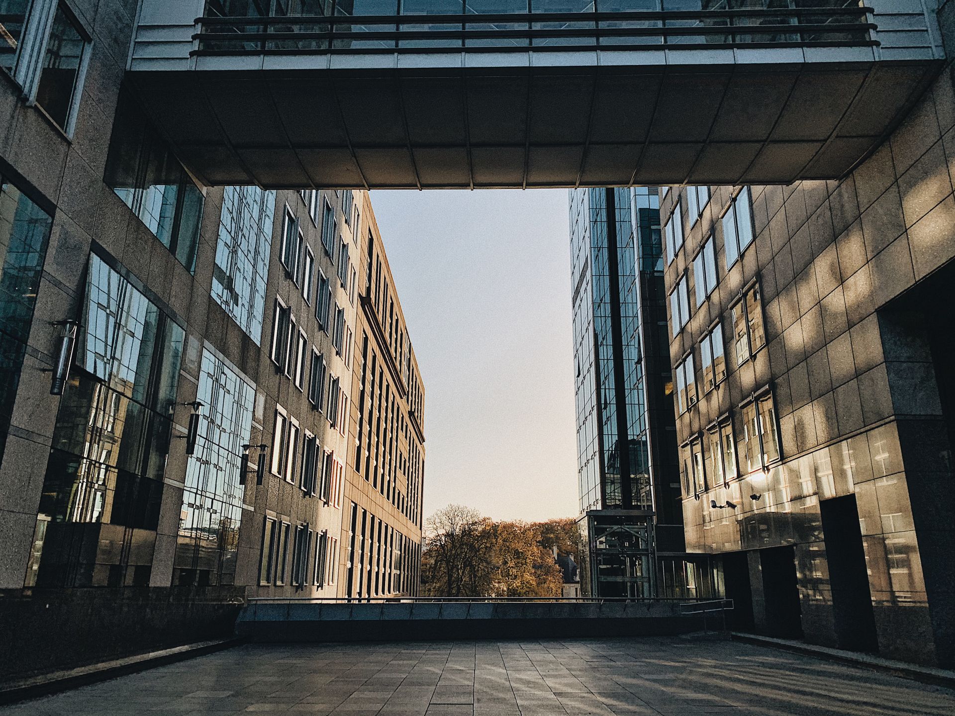 Exterior Design of Buildings during Sunrise