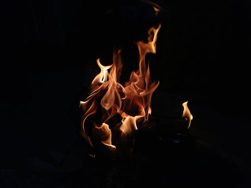 Fire With Black Background