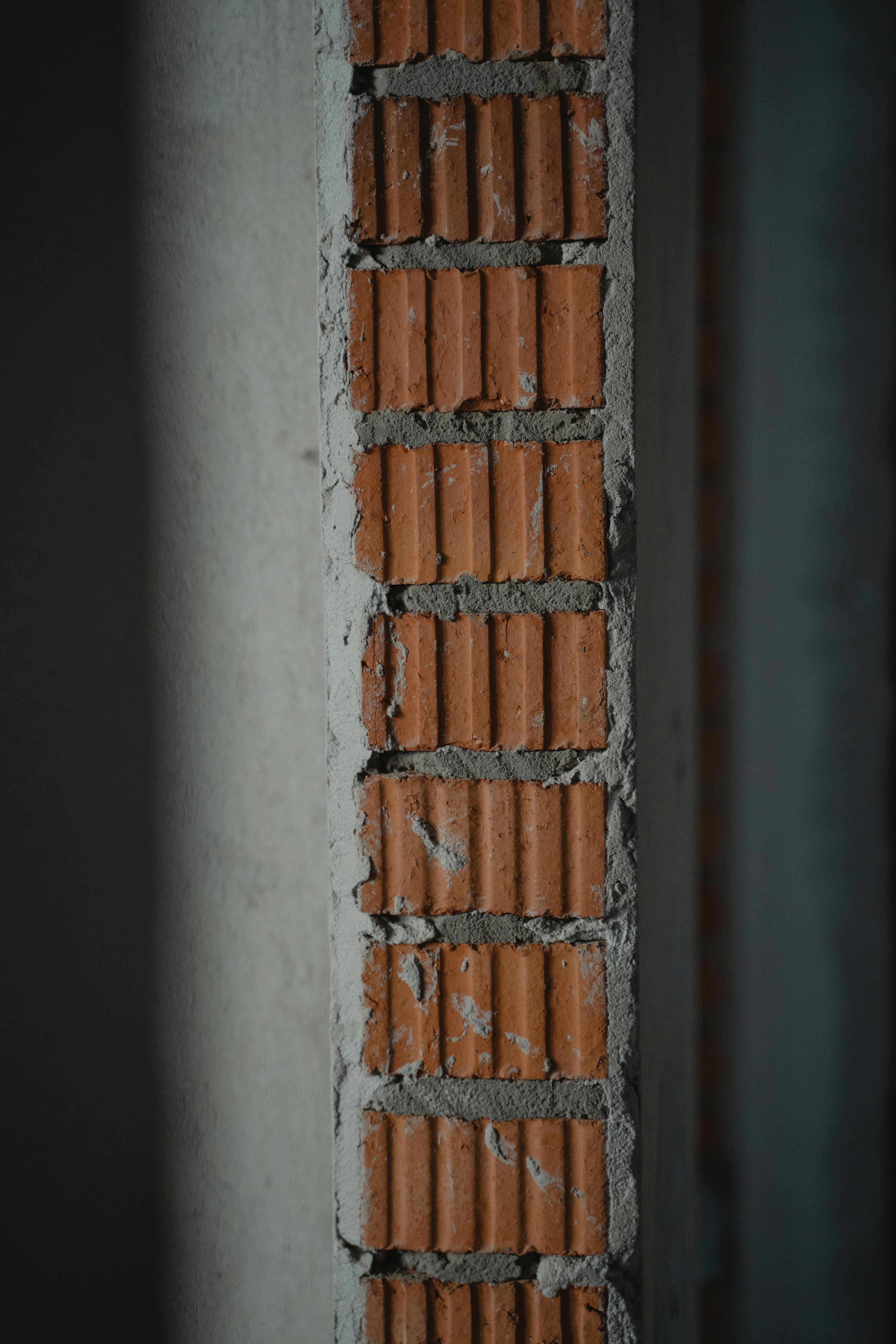 concrete wall with bricks