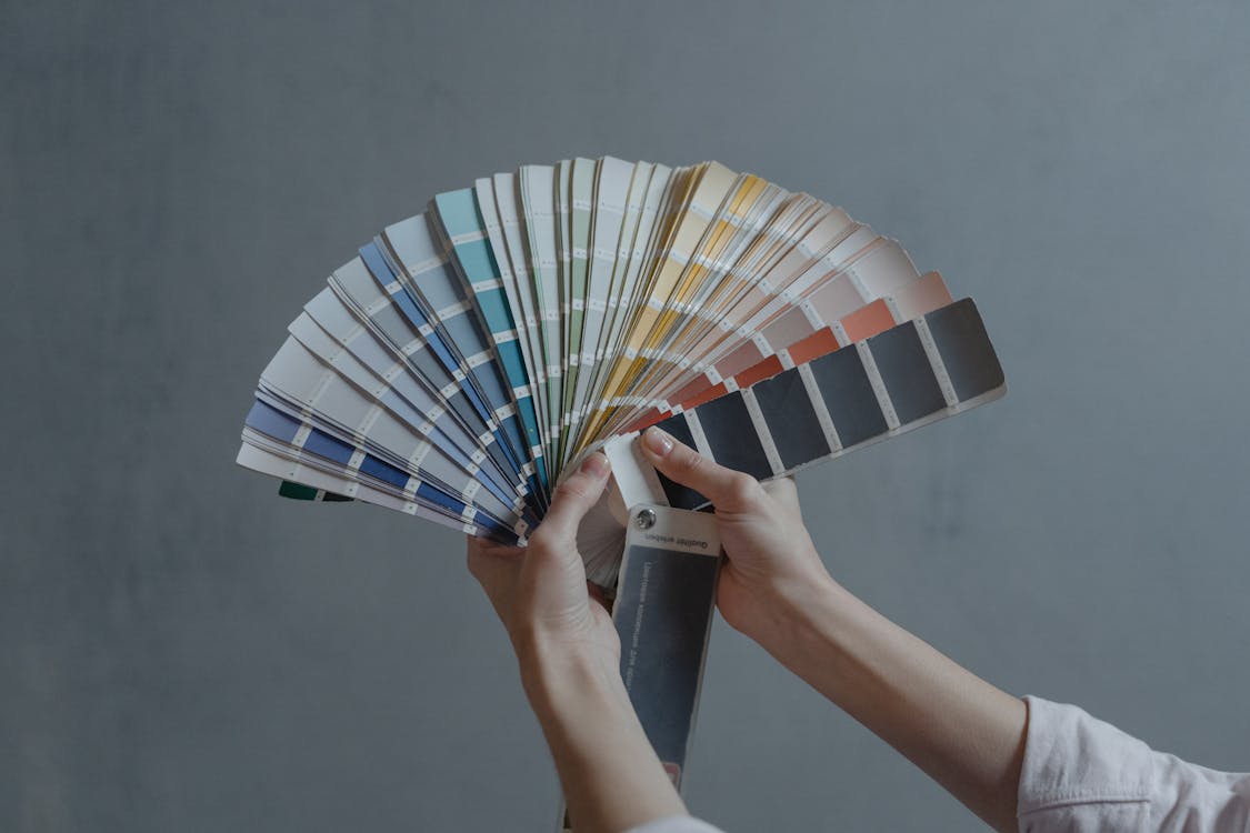 Free A Person Holding Colors Samples Stock Photo