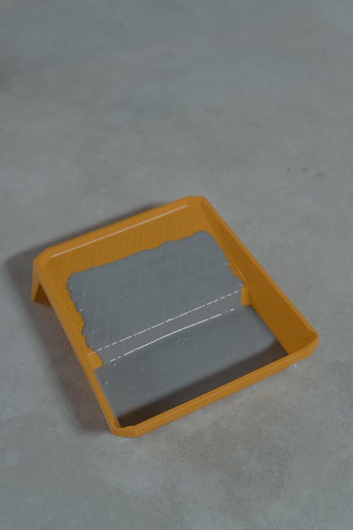 Gray Paint on Paint Roller Tray