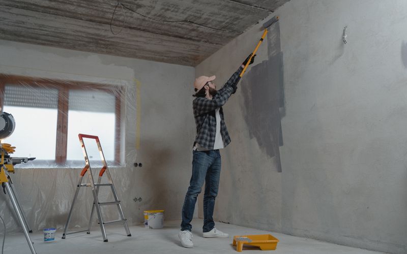 Professional painter working on a residential interior