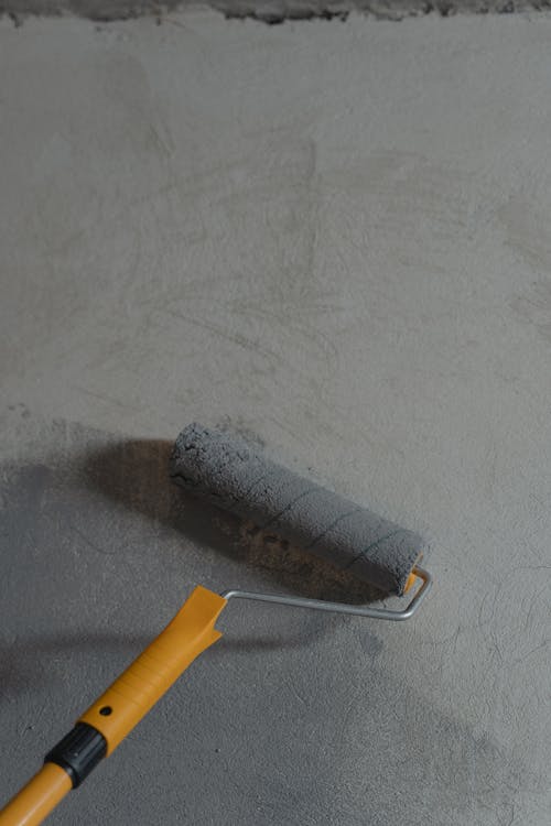 Paint Roller with Gray Paint