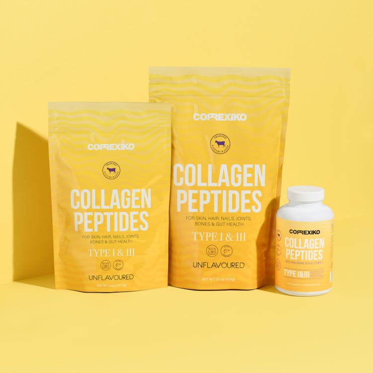 Correxiko Collagen Peptides On Yellow Surface