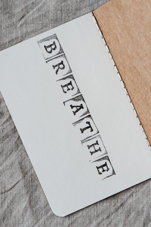 Free "Breath" Word on a White Card Stock Photo