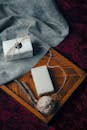 White Power Bank on Brown Wooden Table