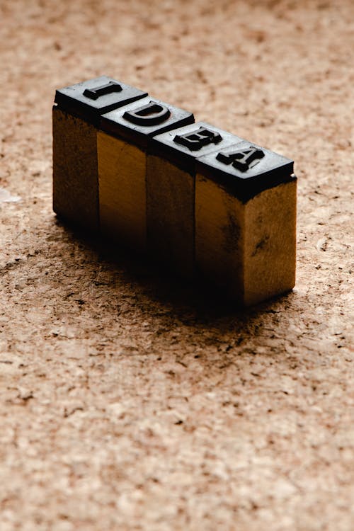 Free An Idea Stamp on a Cork Board Stock Photo