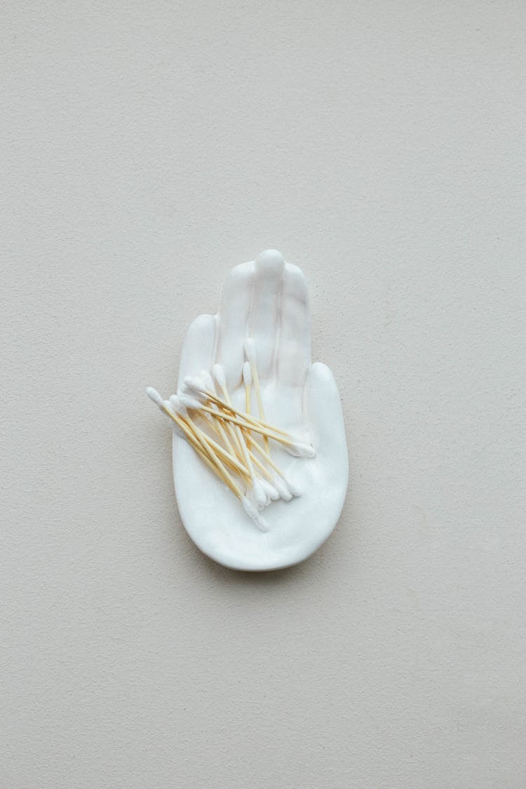 Cotton Buds On Hand Sculpture